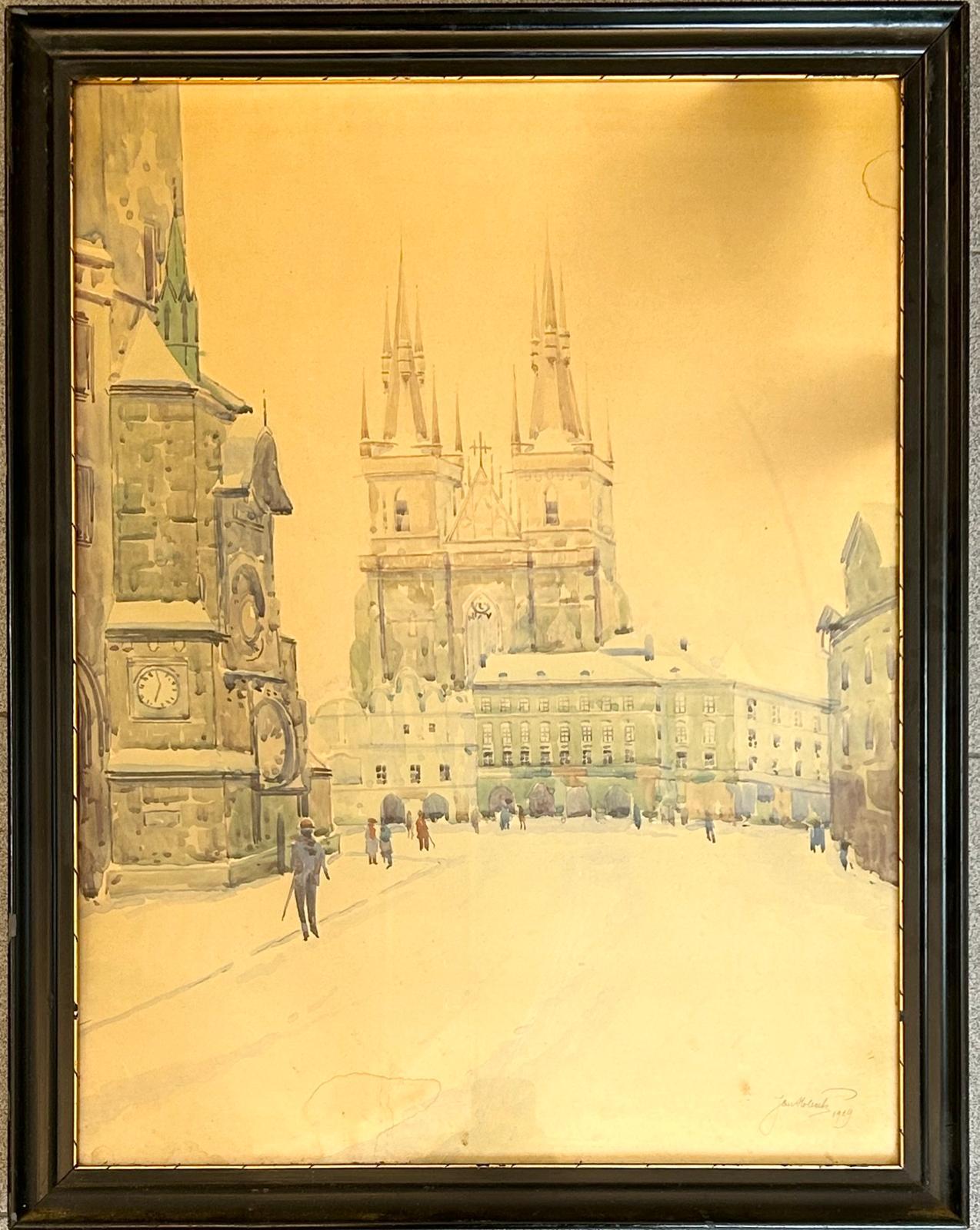 Obraz „Staroměstské náměstí“ – Jan Holeček 1929