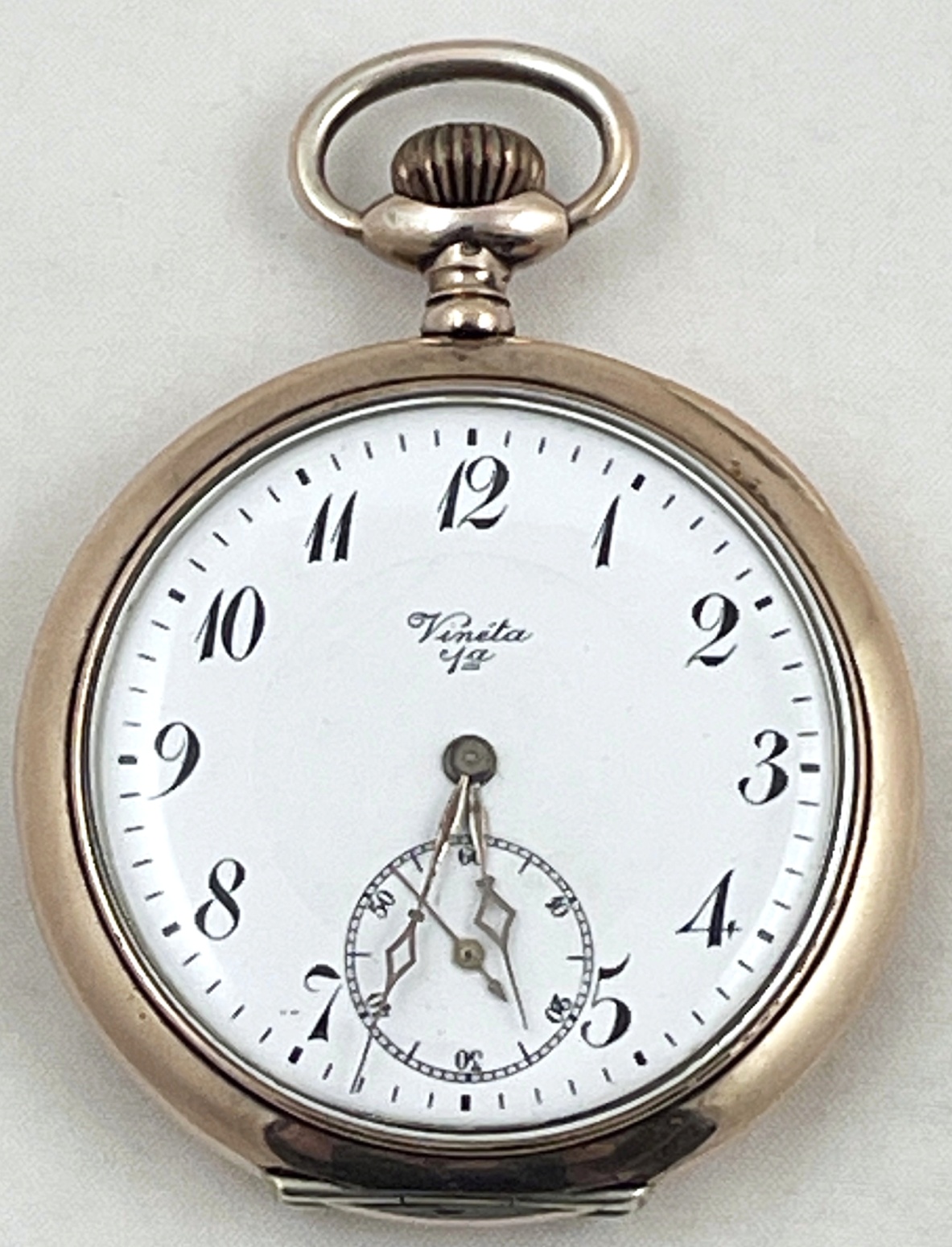 Stříbrné zlacené kapesní hodinky – Vinéta