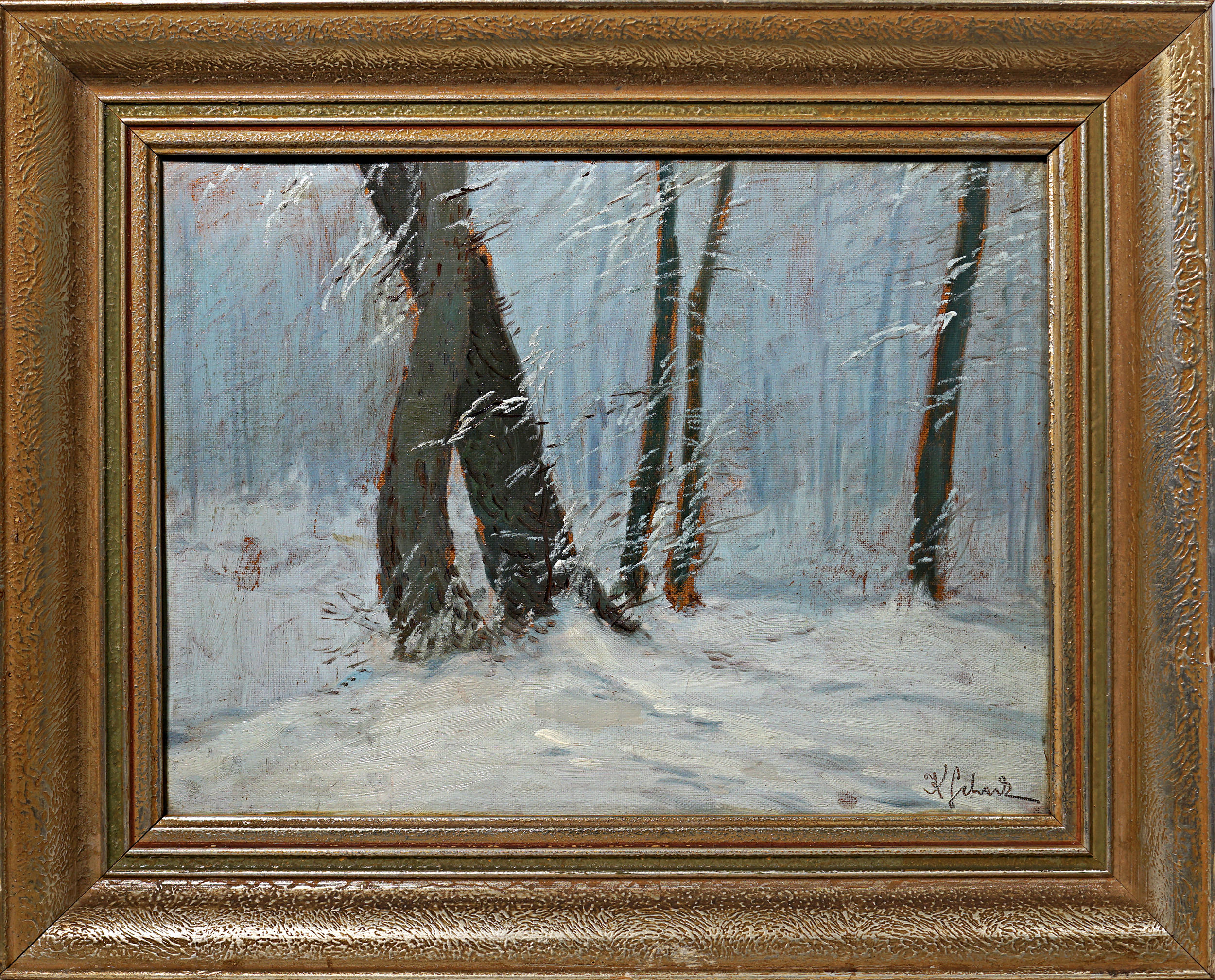 Stromy v zimní krajině - Karel Schadt