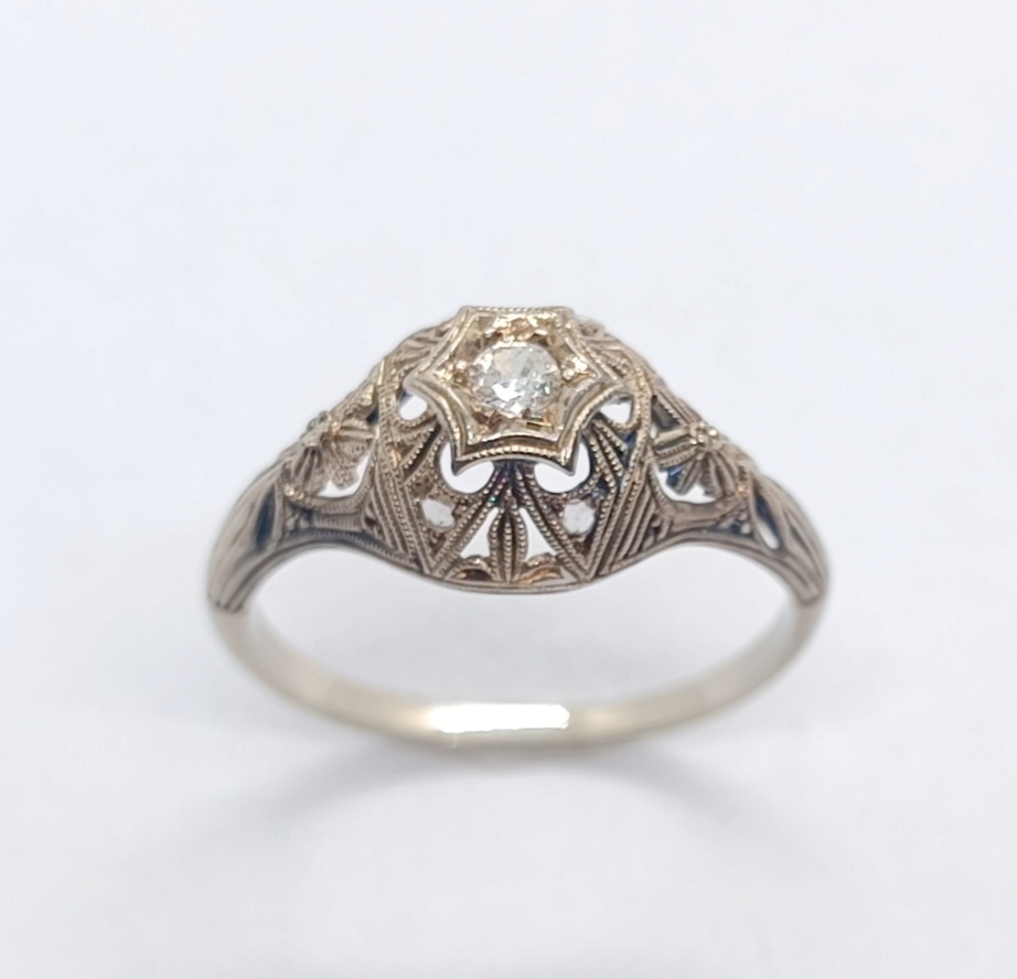 Art deco prsten s diamanty