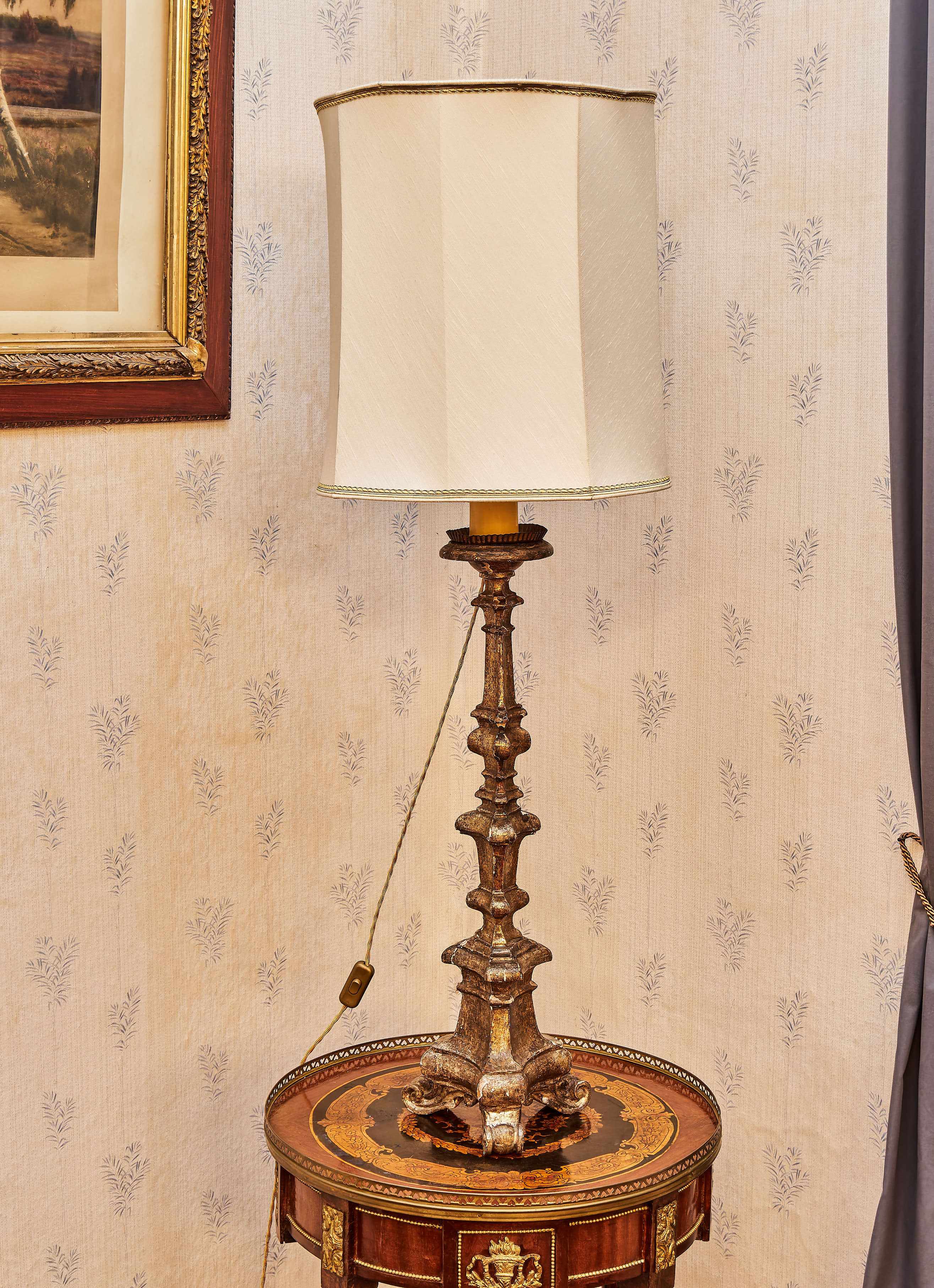 Barokní dřevěný svícen – Lampa